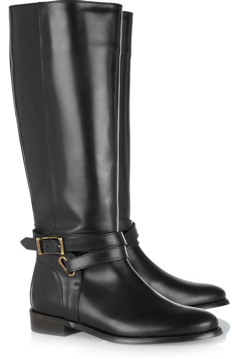 burberry black leather riding boots|Burberry boots with clear heels.